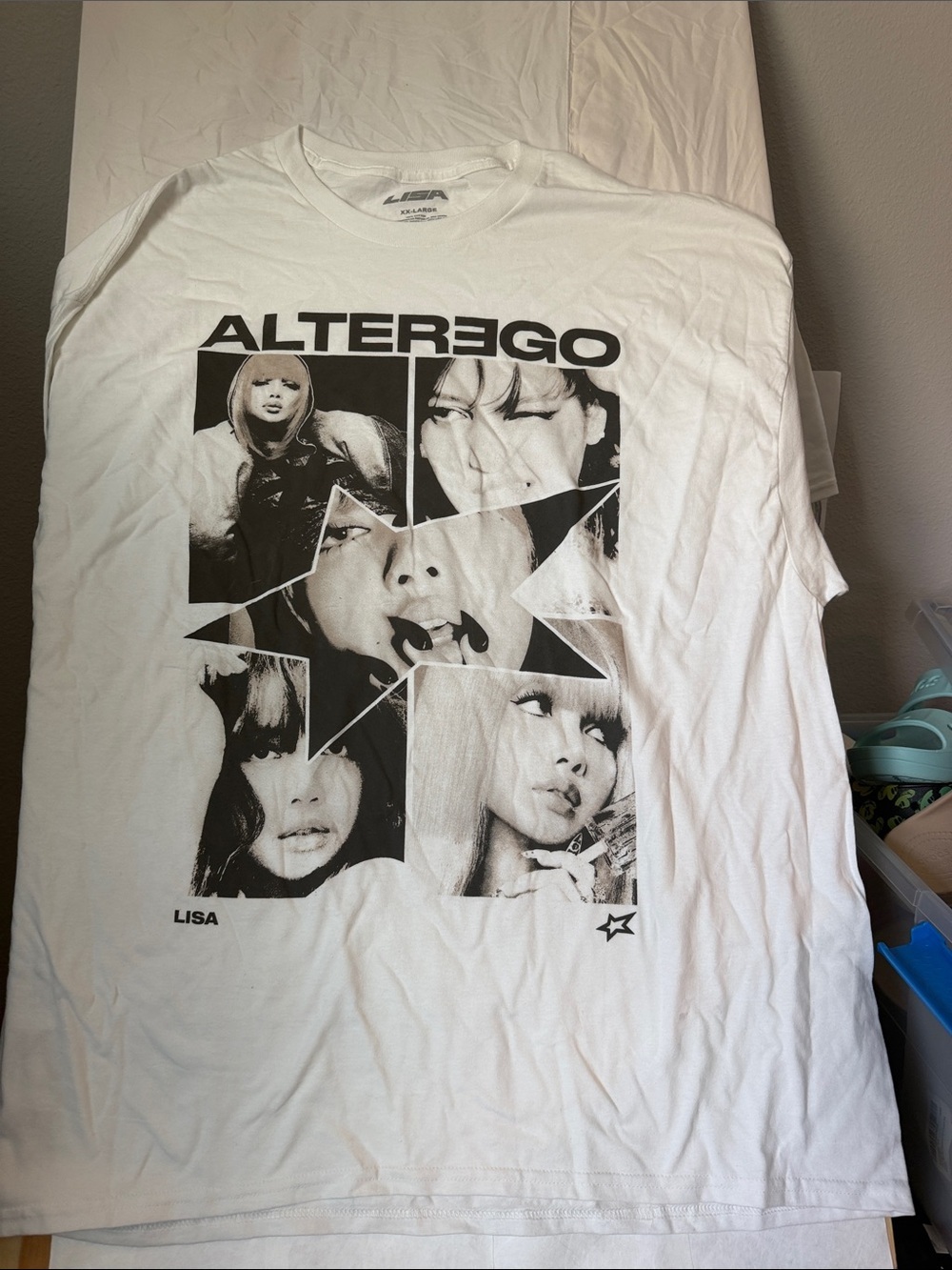 ALTER EGO 'LISA' Graphic Tee - White with Black Print - Picture 1 of 3